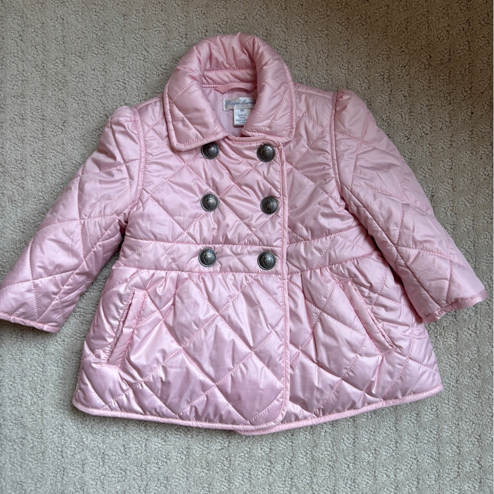 Ralph Lauren Light Pink Baby Quilted Jacket